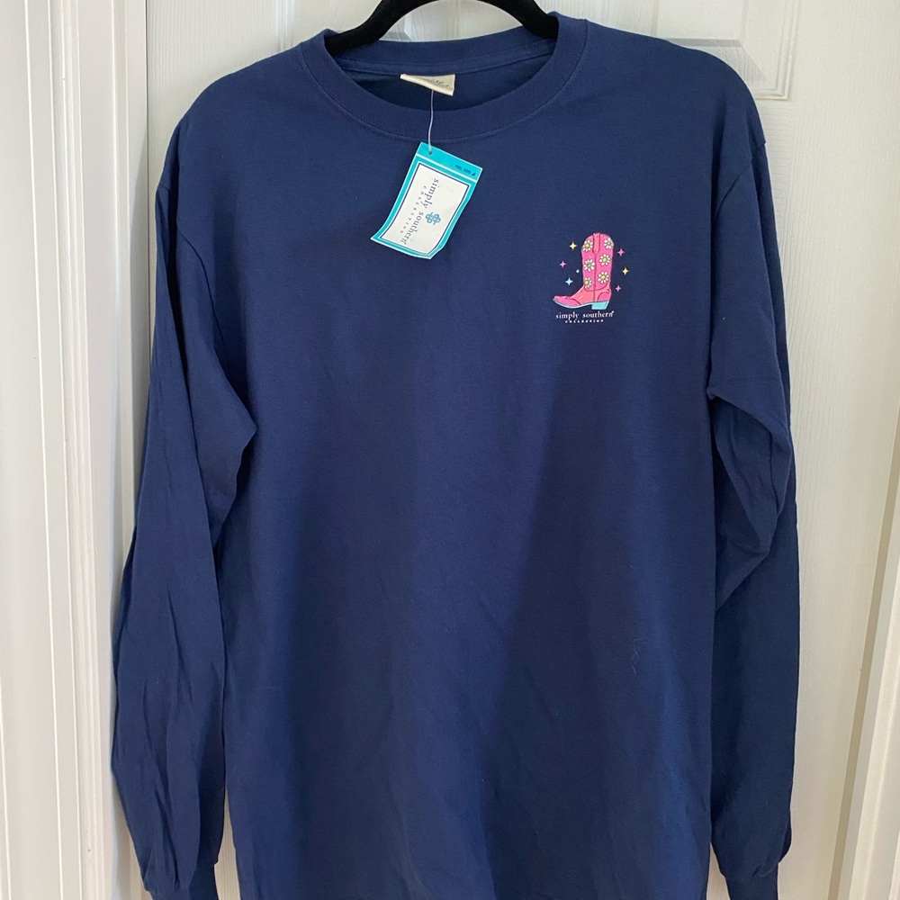 Simply Southern “Walk by Faith” Pink Boots Long Sleeve T-shirt.  Medium - NWT